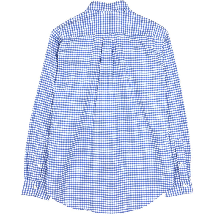 Ralph Lauren Classic Fit Gingham Check Long Sleeve Button-Down Check Shirt, Men's Size L unclear blue type Vintage Second Hand