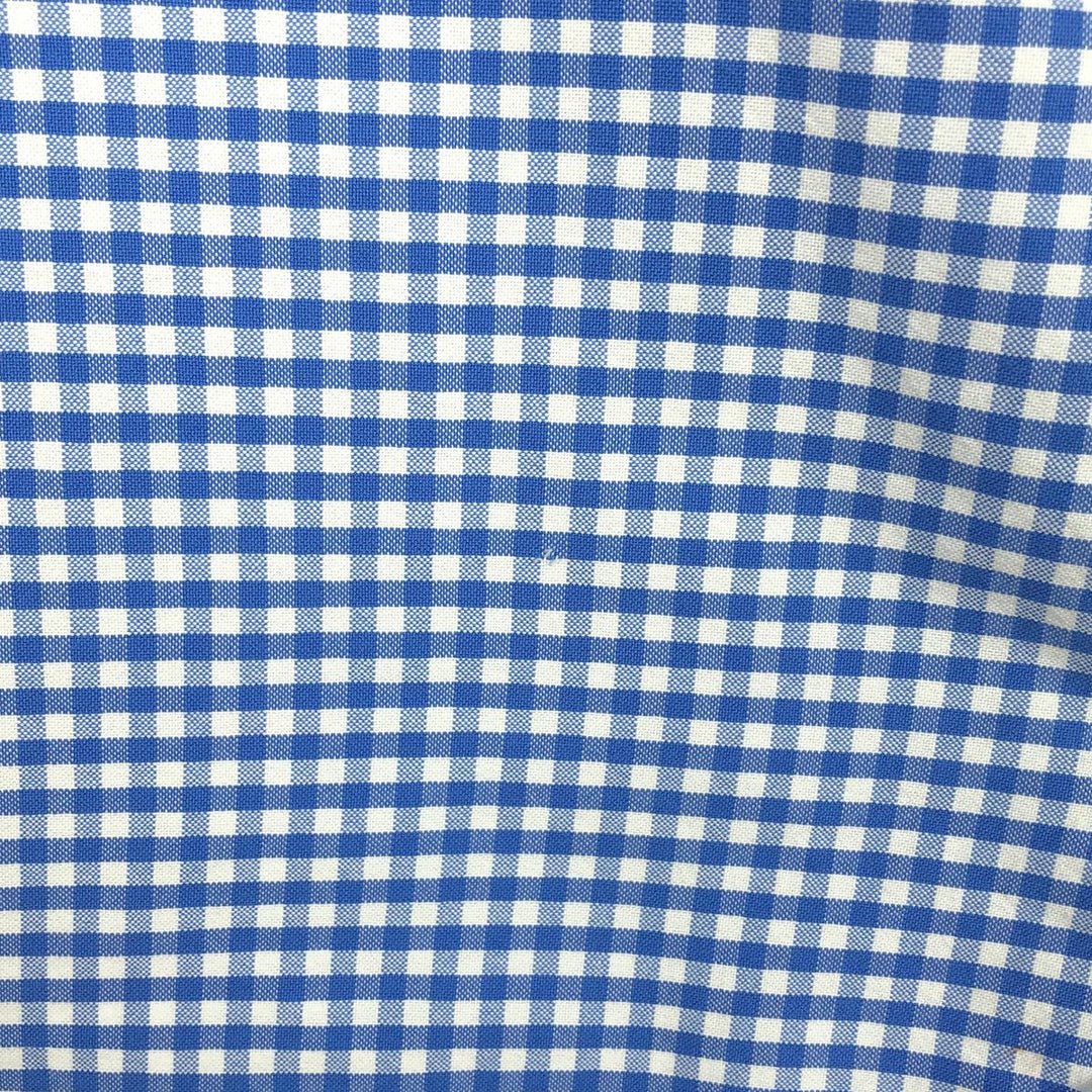 Ralph Lauren Classic Fit Gingham Check Long Sleeve Button-Down Check Shirt, Men's Size L unclear blue type Vintage Second Hand