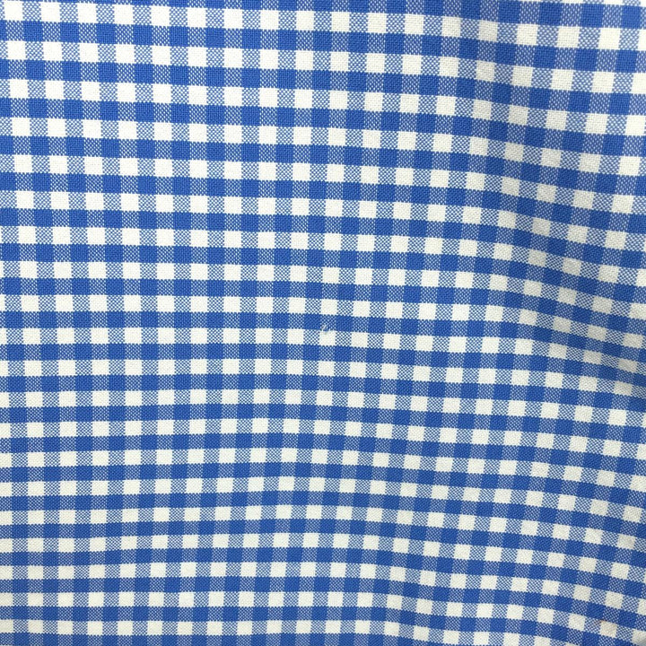 Ralph Lauren Classic Fit Gingham Check Long Sleeve Button-Down Check Shirt, Men's Size L unclear blue type Vintage Second Hand