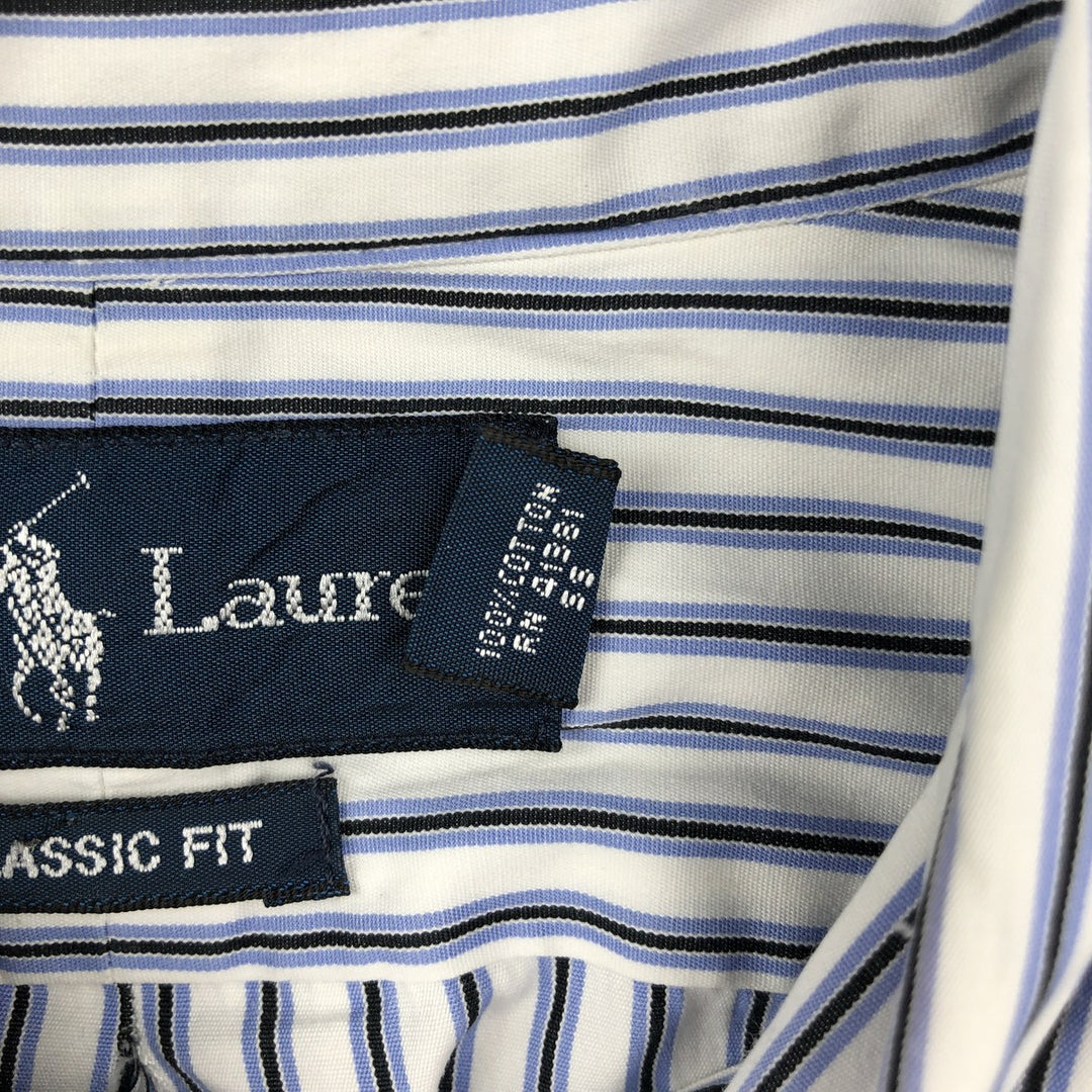 Ralph Lauren Classic Fit Long Sleeve Button Down Striped Shirt Men's XL cotton white type Vintage Second Hand
