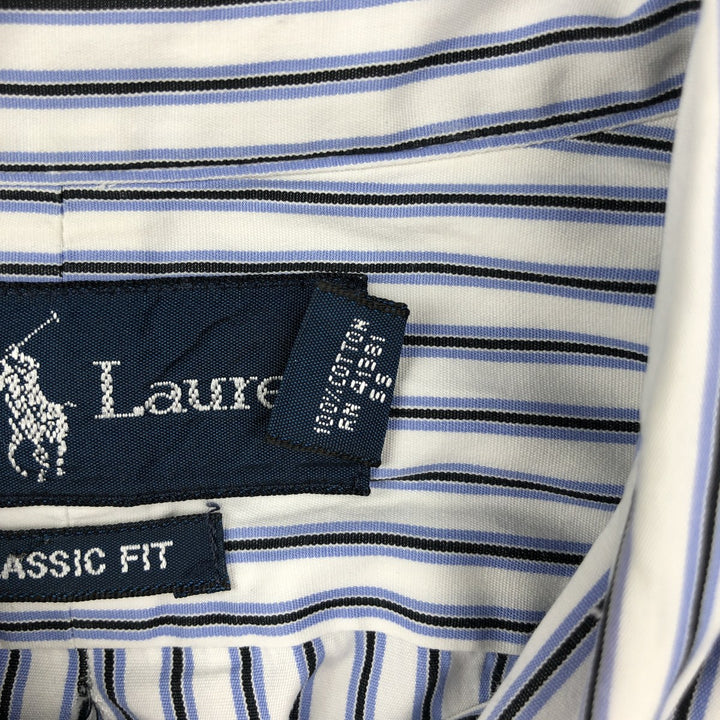 Ralph Lauren Classic Fit Long Sleeve Button Down Striped Shirt Men's XL cotton white type Vintage Second Hand