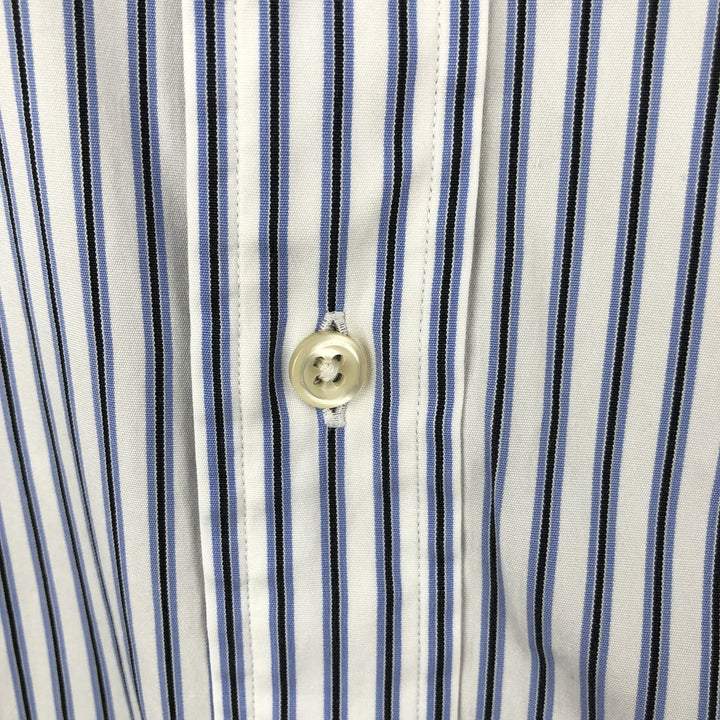 Ralph Lauren Classic Fit Long Sleeve Button Down Striped Shirt Men's XL cotton white type Vintage Second Hand