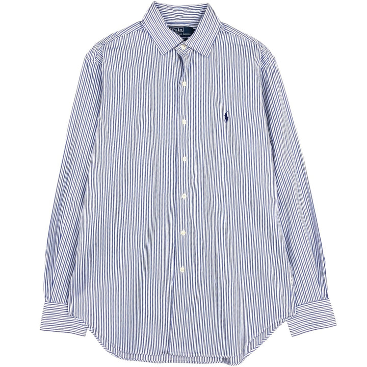 Ralph Lauren POLO by Ralph Lauren Classic Fit Long Sleeve Cotton Striped Shirt, Men's Size Medium cotton white type Vintage Second Hand