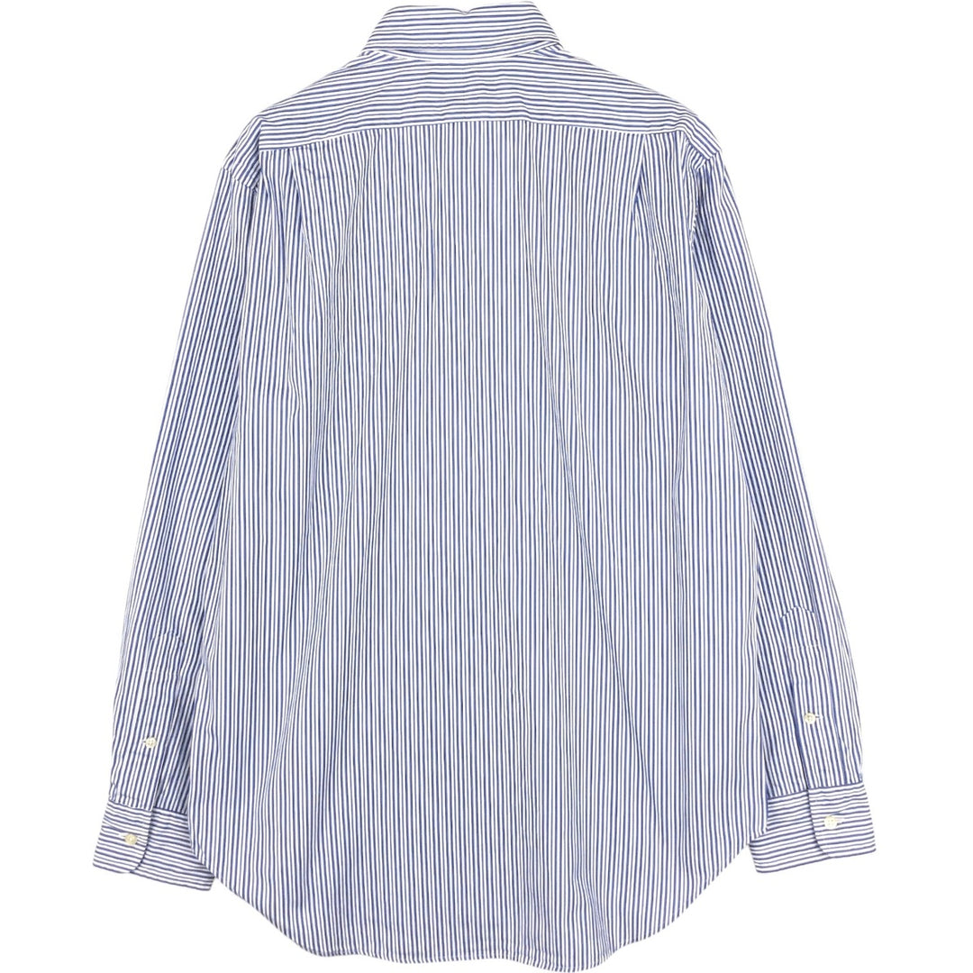 Ralph Lauren POLO by Ralph Lauren Classic Fit Long Sleeve Cotton Striped Shirt, Men's Size Medium cotton white type Vintage Second Hand