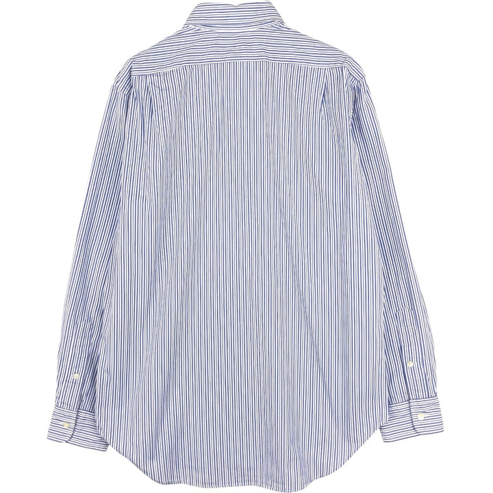 Ralph Lauren POLO by Ralph Lauren Classic Fit Long Sleeve Cotton Striped Shirt, Men's Size Medium cotton white type Vintage Second Hand