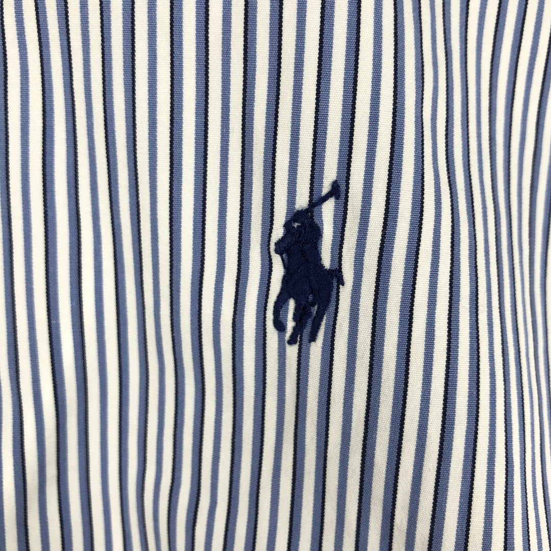 Ralph Lauren POLO by Ralph Lauren Classic Fit Long Sleeve Cotton Striped Shirt, Men's Size Medium cotton white type Vintage Second Hand