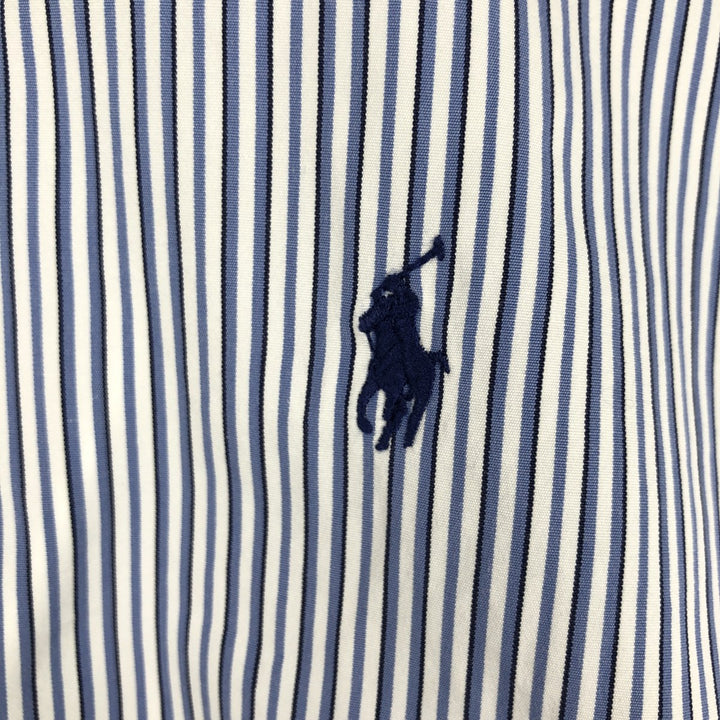 Ralph Lauren POLO by Ralph Lauren Classic Fit Long Sleeve Cotton Striped Shirt, Men's Size Medium cotton white type Vintage Second Hand