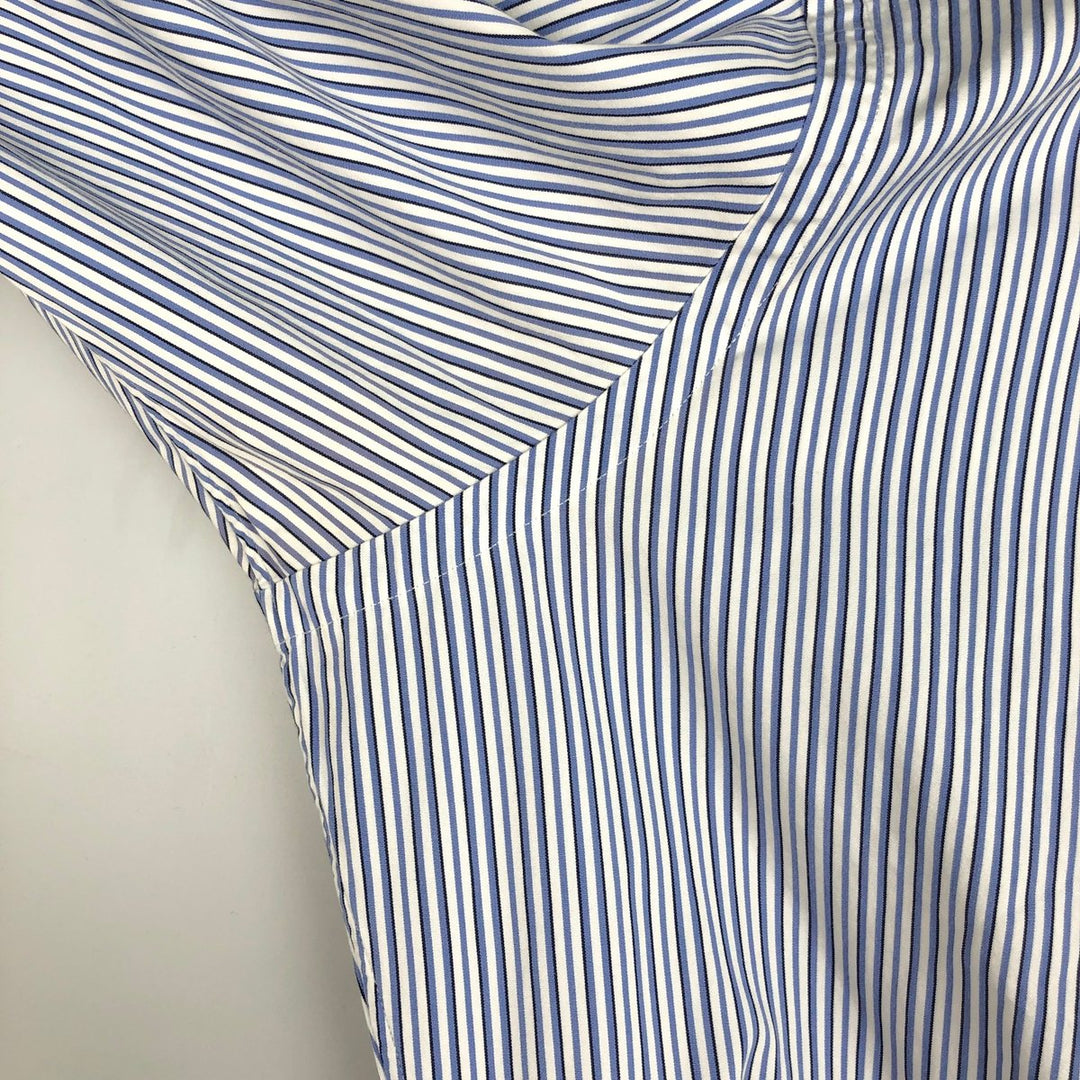 Ralph Lauren POLO by Ralph Lauren Classic Fit Long Sleeve Cotton Striped Shirt, Men's Size Medium cotton white type Vintage Second Hand