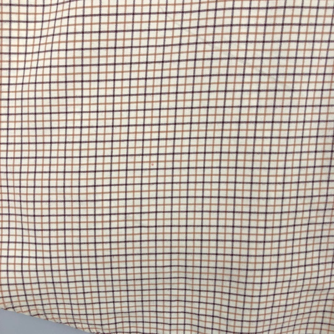 Ralph Lauren POLO by Ralph Lauren long sleeve cotton check shirt, men's XL size cotton unbleached Vintage Second Hand