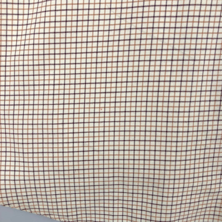 Ralph Lauren POLO by Ralph Lauren long sleeve cotton check shirt, men's XL size cotton unbleached Vintage Second Hand