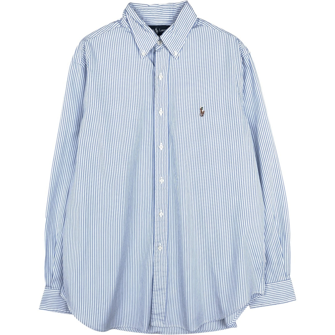 Ralph Lauren Classic Fit Long Sleeve Button Down Striped Shirt Men's XL cotton Blue type light blue Vintage Second Hand