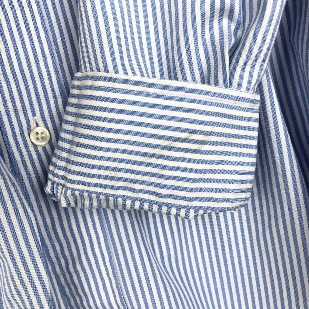 Ralph Lauren Classic Fit Long Sleeve Button Down Striped Shirt Men's XL cotton Blue type light blue Vintage Second Hand