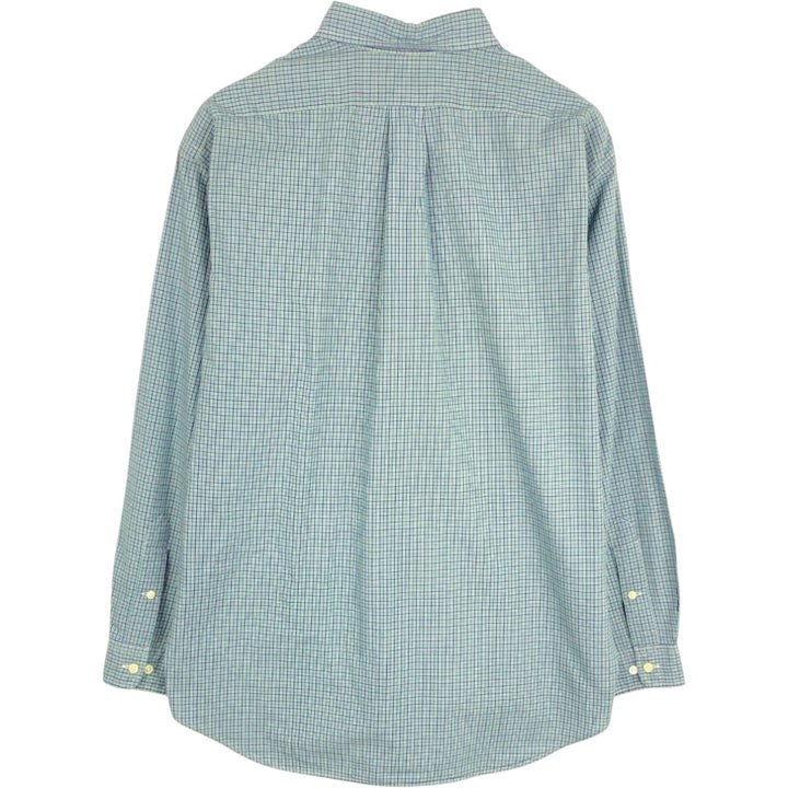 Ralph Lauren BLAKE long sleeve button down check shirt, men's size L cotton green type Vintage Second Hand