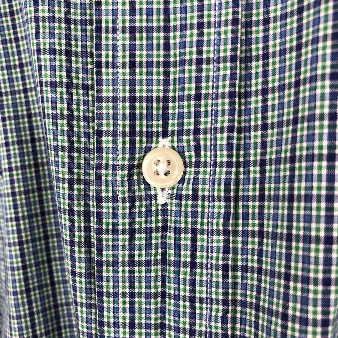 Ralph Lauren BLAKE long sleeve button down check shirt, men's size L cotton green type Vintage Second Hand