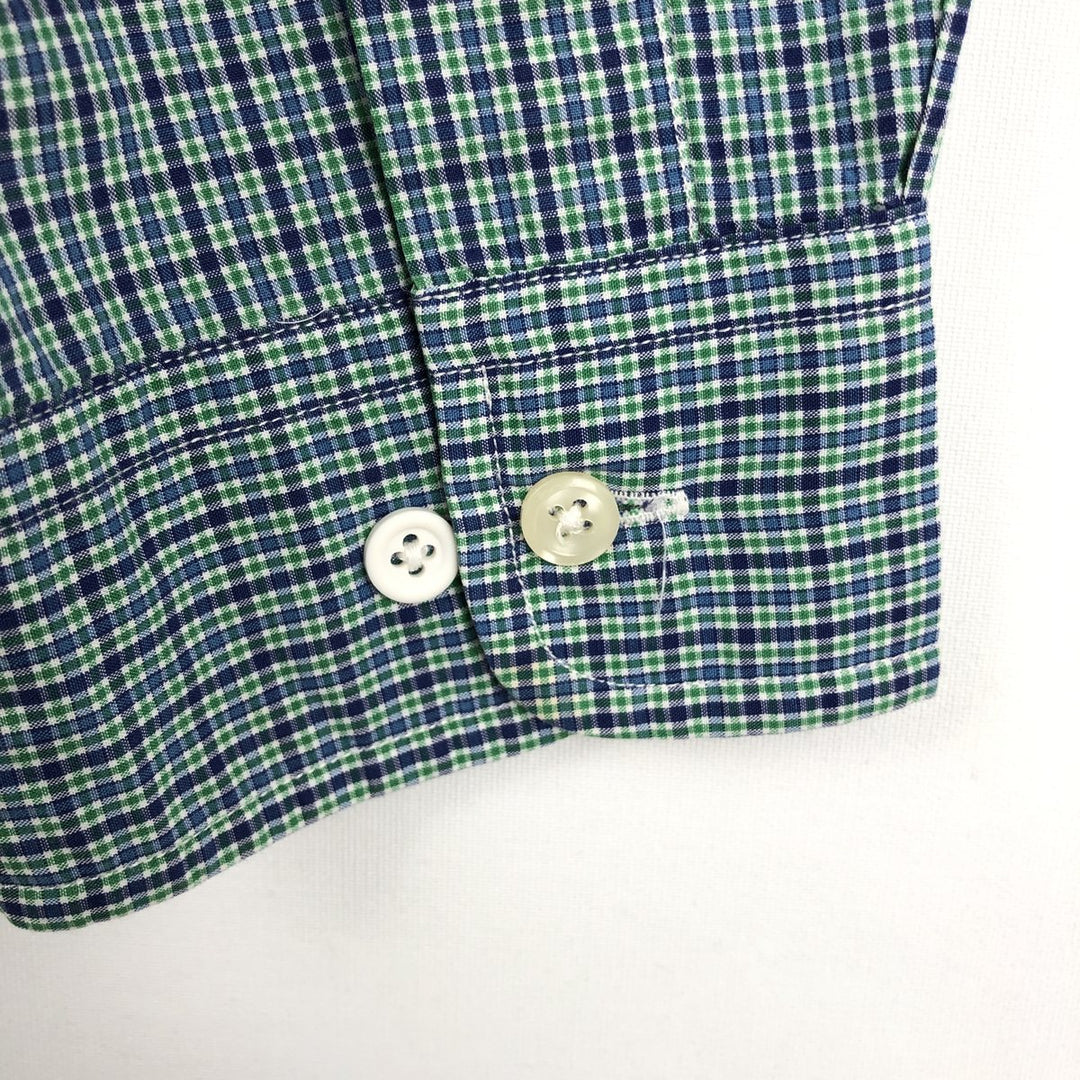 Ralph Lauren BLAKE long sleeve button down check shirt, men's size L cotton green type Vintage Second Hand