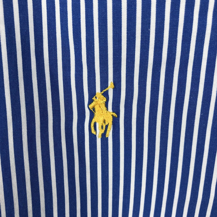 Ralph Lauren long sleeve button down striped shirt, men's XL size cotton blue type Vintage Second Hand