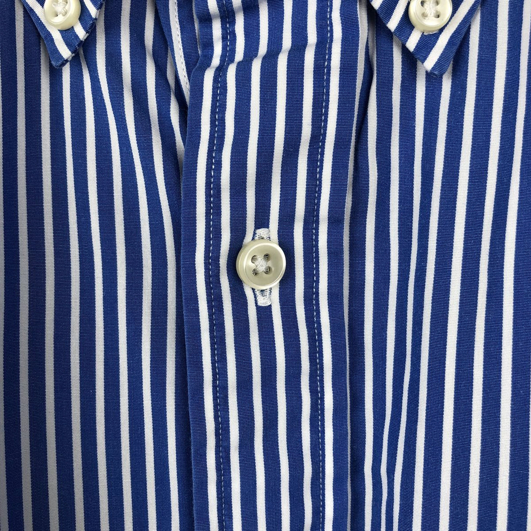 Ralph Lauren long sleeve button down striped shirt, men's XL size cotton blue type Vintage Second Hand