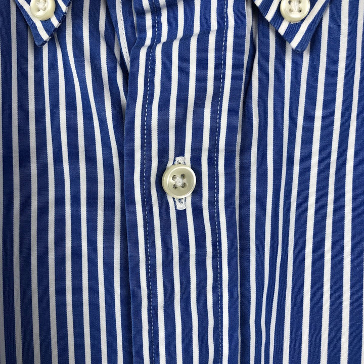 Ralph Lauren long sleeve button down striped shirt, men's XL size cotton blue type Vintage Second Hand