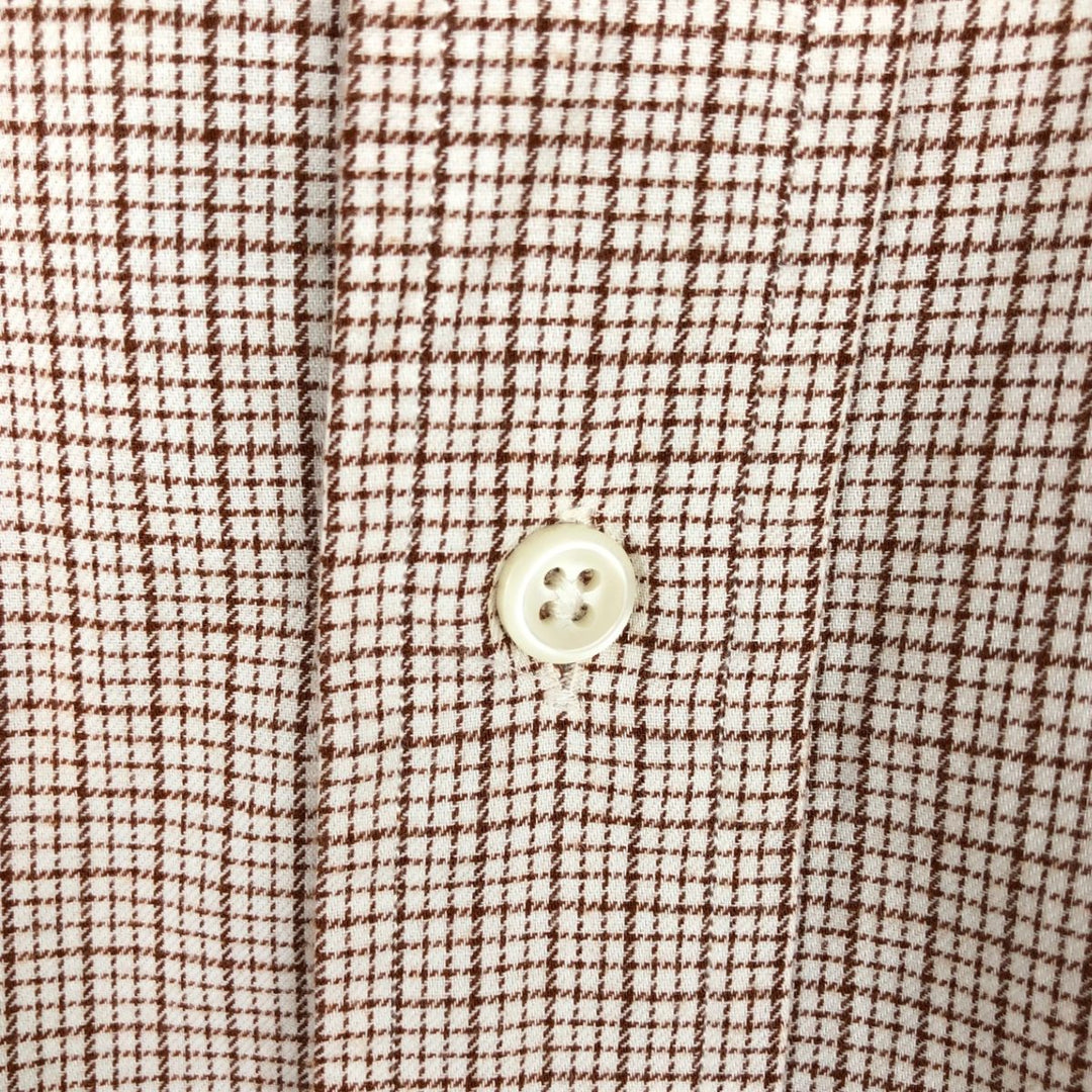 Ralph Lauren BLAKE long sleeve button down check shirt, men's size L cotton ivory Vintage Second Hand