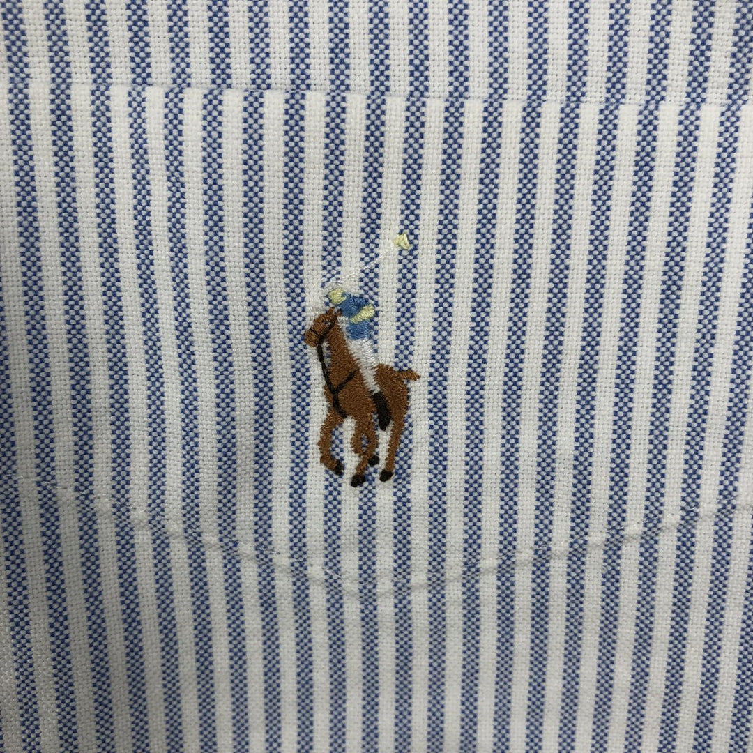 Ralph Lauren TILDEN Long-Sleeve Button-Down Striped Shirt, Men's Size XL (approx.) cotton Blue type light blue Vintage Second Hand