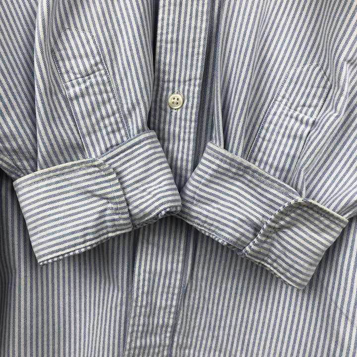 Ralph Lauren TILDEN Long-Sleeve Button-Down Striped Shirt, Men's Size XL (approx.) cotton Blue type light blue Vintage Second Hand