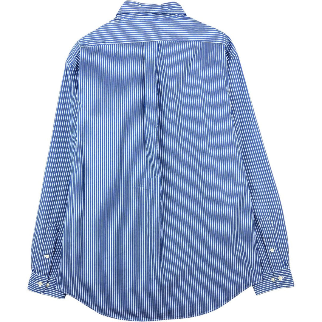 Ralph Lauren CUSTOM FIT long sleeve button down striped shirt men's XL size cotton blue type Vintage Second Hand