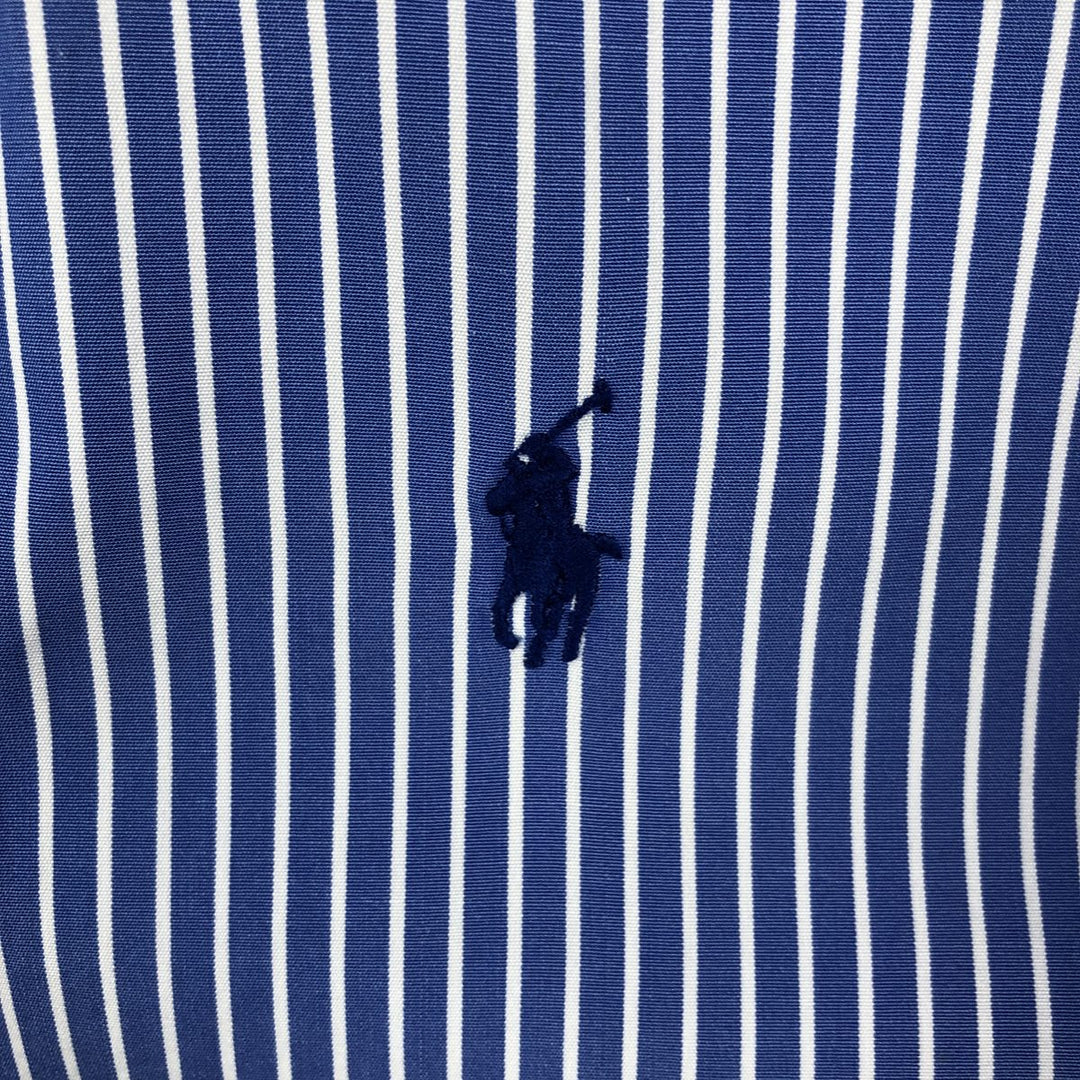 Ralph Lauren CUSTOM FIT long sleeve button down striped shirt men's XL size cotton blue type Vintage Second Hand