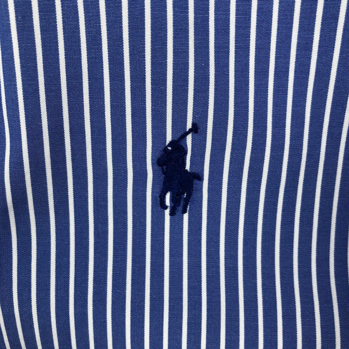 Ralph Lauren CUSTOM FIT long sleeve button down striped shirt men's XL size cotton blue type Vintage Second Hand