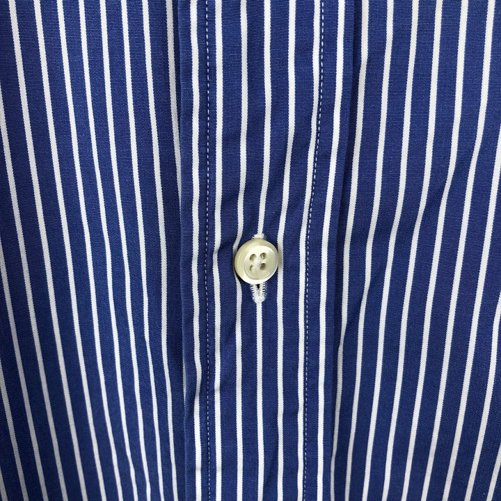 Ralph Lauren CUSTOM FIT long sleeve button down striped shirt men's XL size cotton blue type Vintage Second Hand
