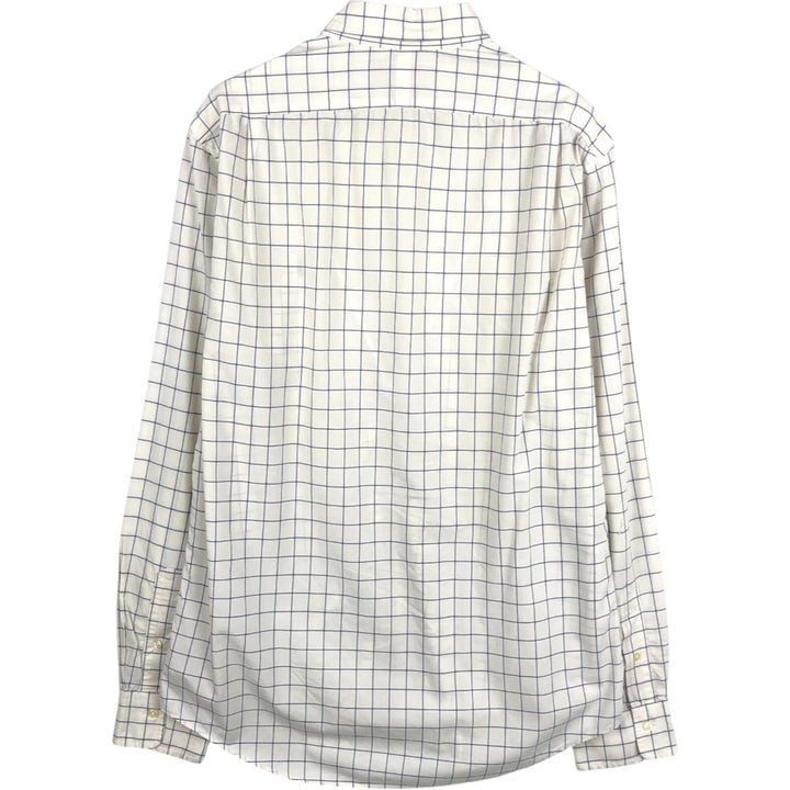 Ralph Lauren POLO RALPH LAUREN SLIM FIT Wide Collar Long Sleeve Cotton Check Shirt, Men's Size L (approx.) cotton white type Vintage Second Hand