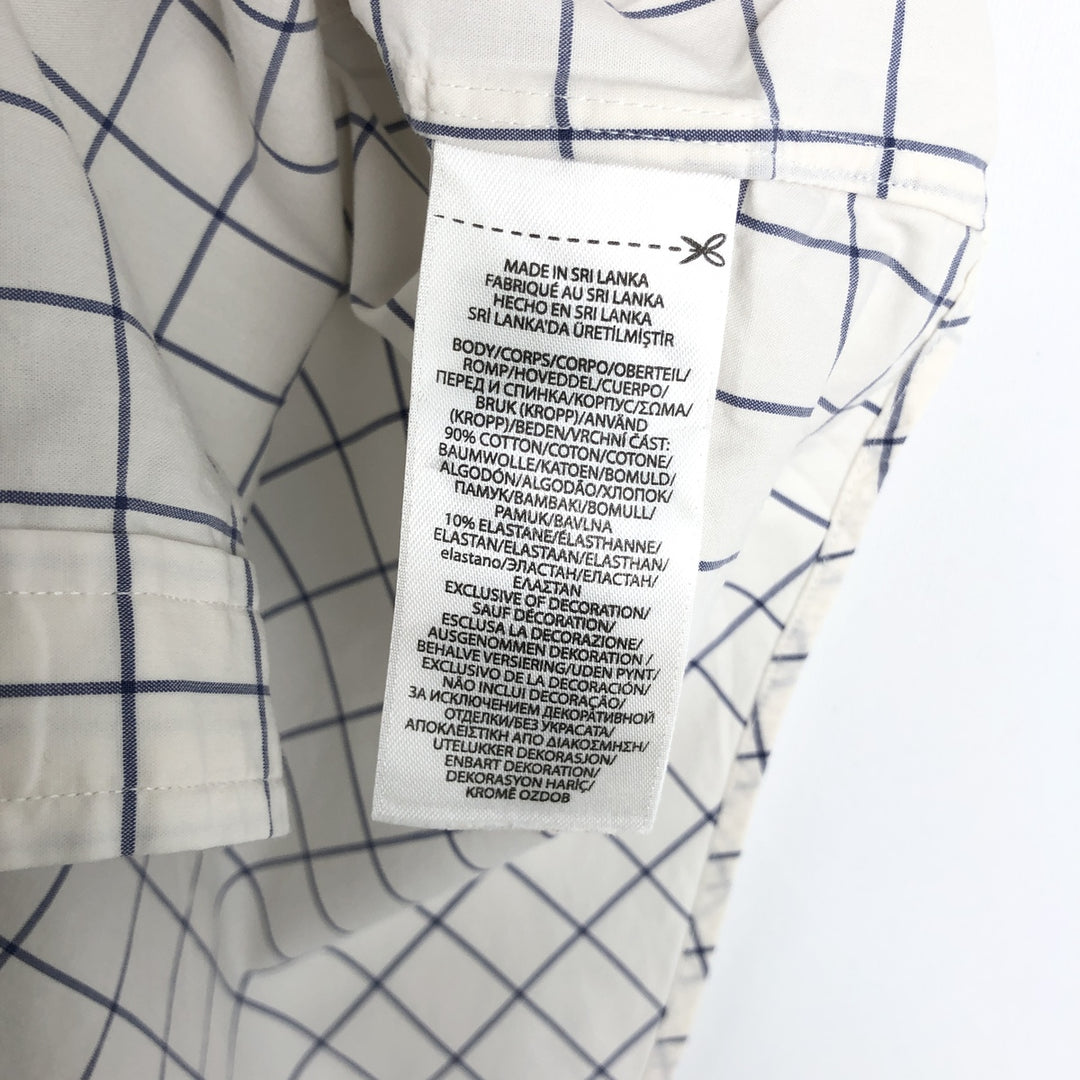 Ralph Lauren POLO RALPH LAUREN SLIM FIT Wide Collar Long Sleeve Cotton Check Shirt, Men's Size L (approx.) cotton white type Vintage Second Hand
