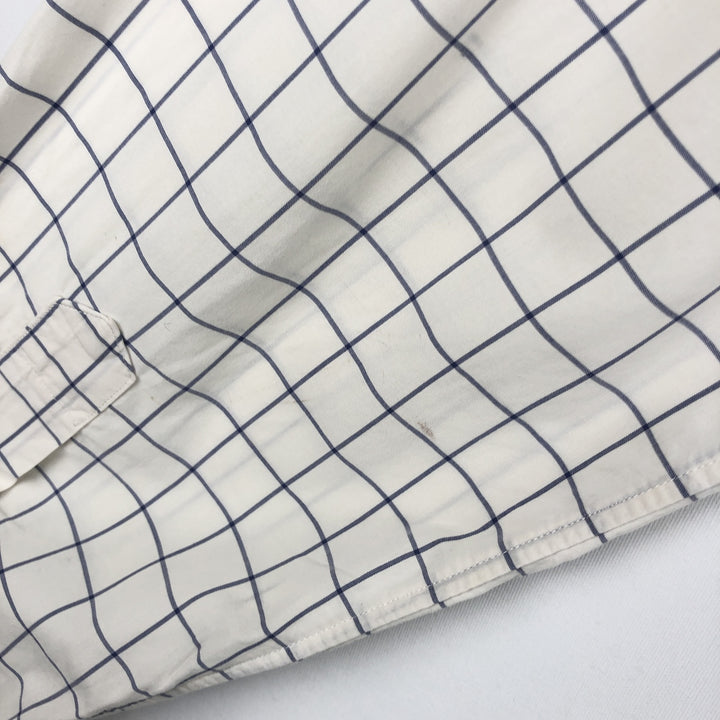 Ralph Lauren POLO RALPH LAUREN SLIM FIT Wide Collar Long Sleeve Cotton Check Shirt, Men's Size L (approx.) cotton white type Vintage Second Hand
