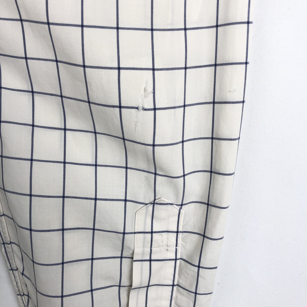 Ralph Lauren POLO RALPH LAUREN SLIM FIT Wide Collar Long Sleeve Cotton Check Shirt, Men's Size L (approx.) cotton white type Vintage Second Hand