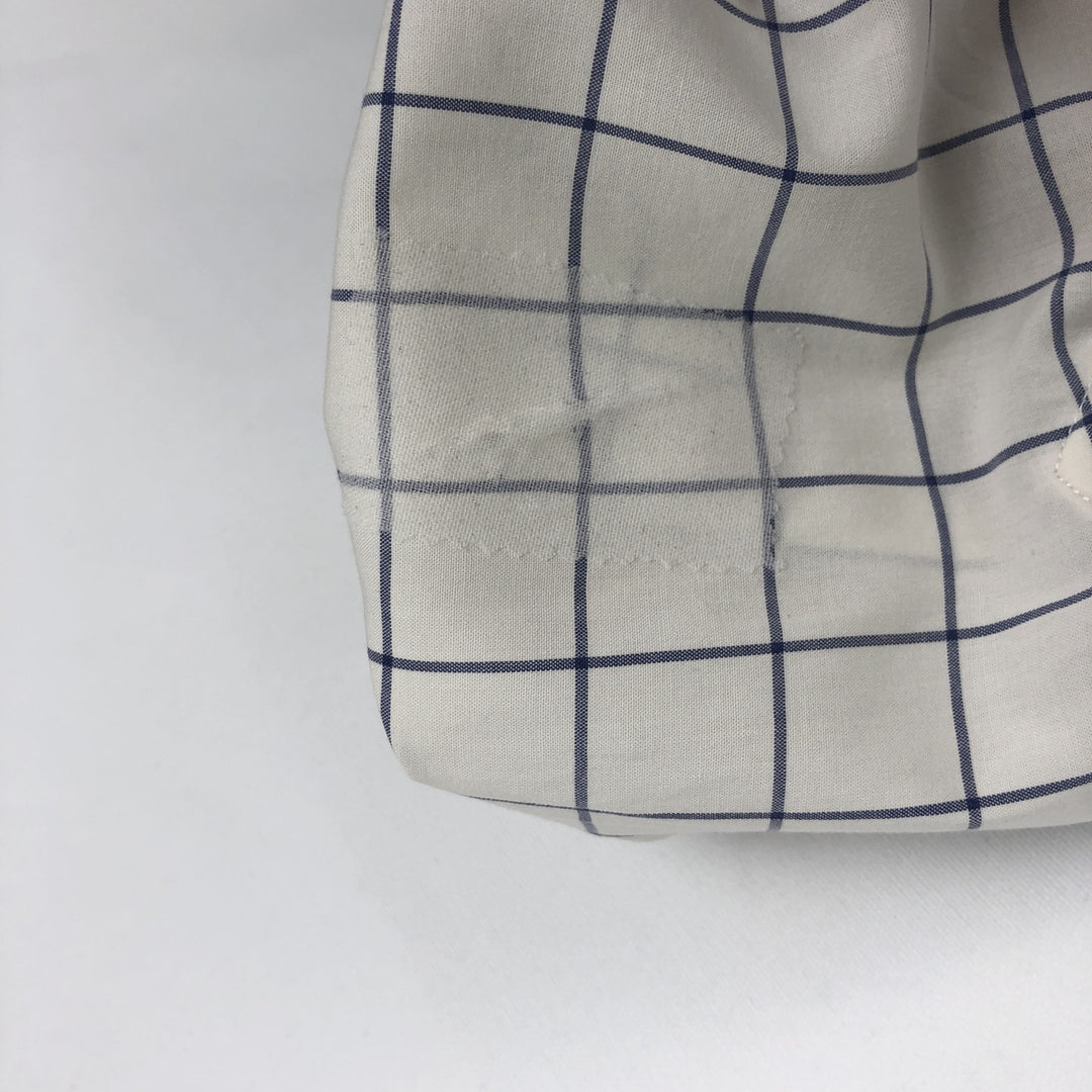 Ralph Lauren POLO RALPH LAUREN SLIM FIT Wide Collar Long Sleeve Cotton Check Shirt, Men's Size L (approx.) cotton white type Vintage Second Hand