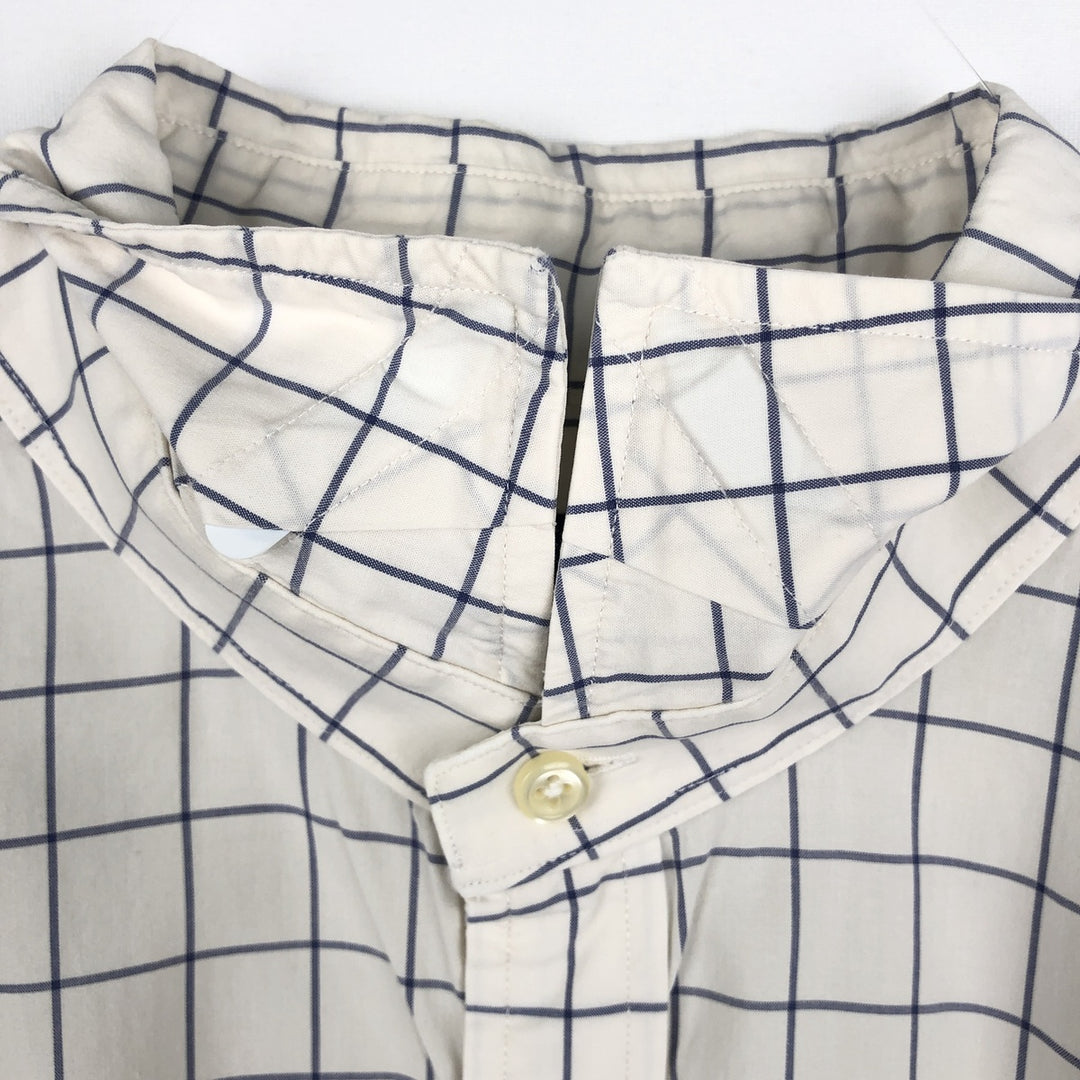 Ralph Lauren POLO RALPH LAUREN SLIM FIT Wide Collar Long Sleeve Cotton Check Shirt, Men's Size L (approx.) cotton white type Vintage Second Hand