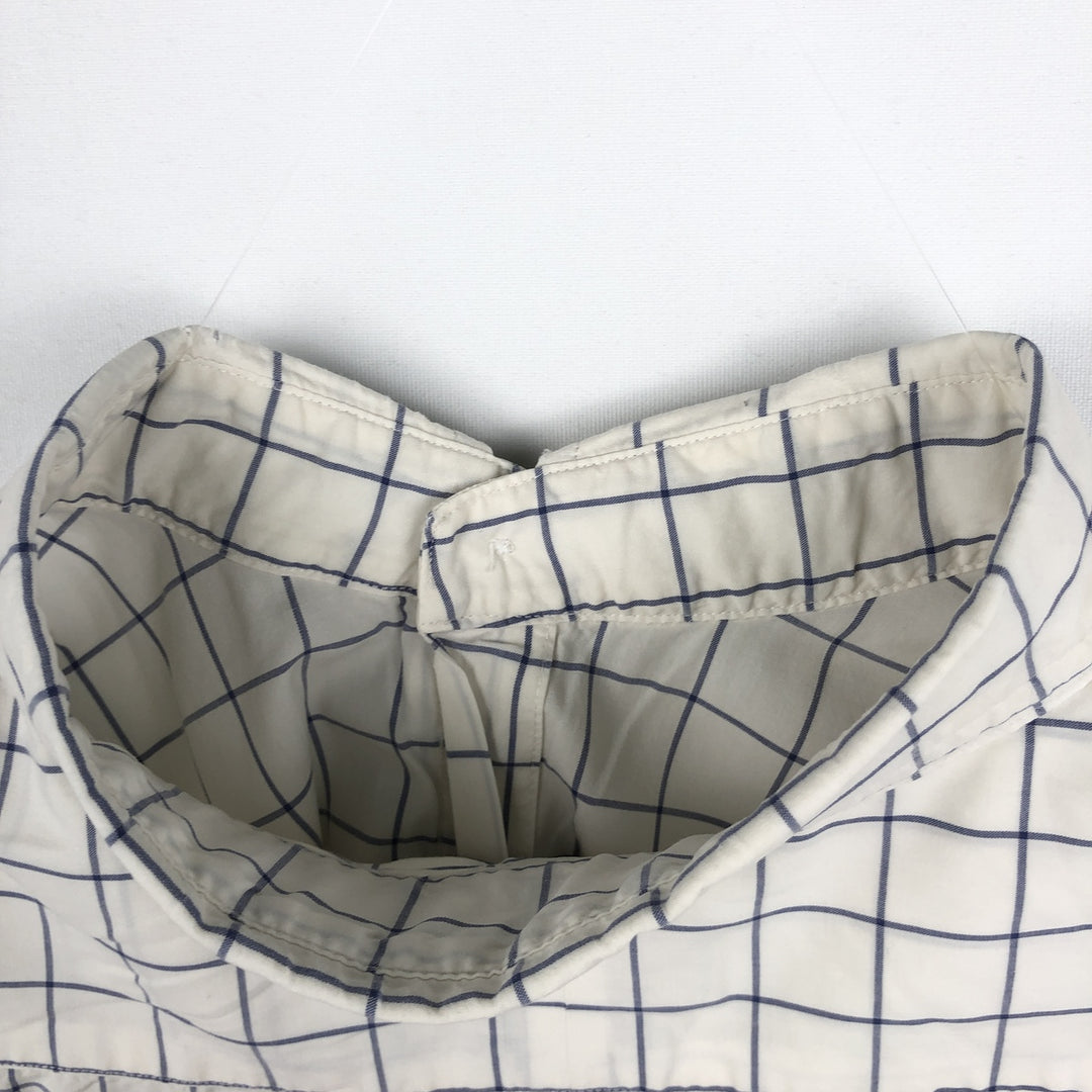 Ralph Lauren POLO RALPH LAUREN SLIM FIT Wide Collar Long Sleeve Cotton Check Shirt, Men's Size L (approx.) cotton white type Vintage Second Hand