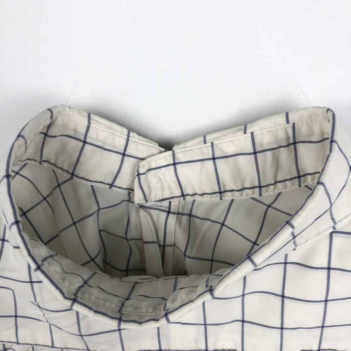 Ralph Lauren POLO RALPH LAUREN SLIM FIT Wide Collar Long Sleeve Cotton Check Shirt, Men's Size L (approx.) cotton white type Vintage Second Hand