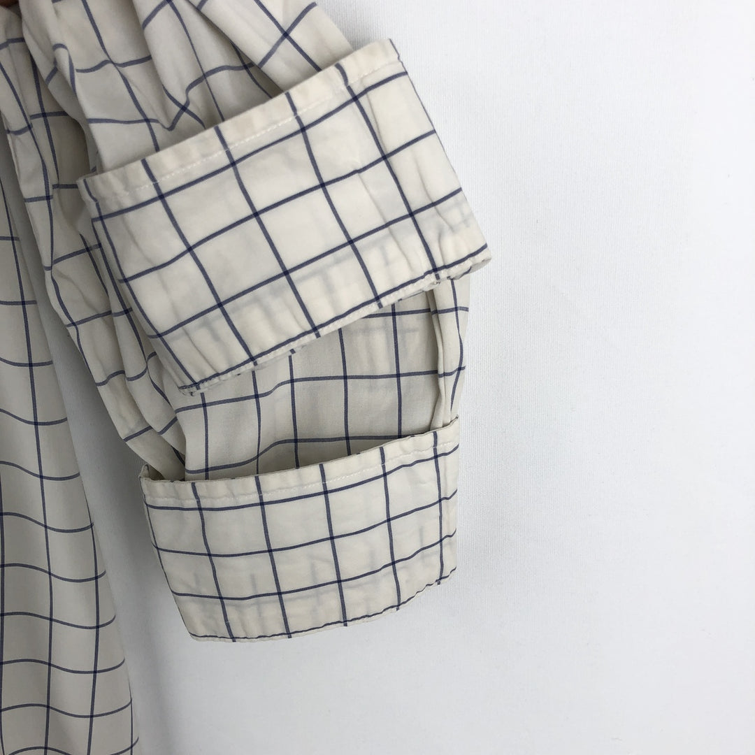 Ralph Lauren POLO RALPH LAUREN SLIM FIT Wide Collar Long Sleeve Cotton Check Shirt, Men's Size L (approx.) cotton white type Vintage Second Hand