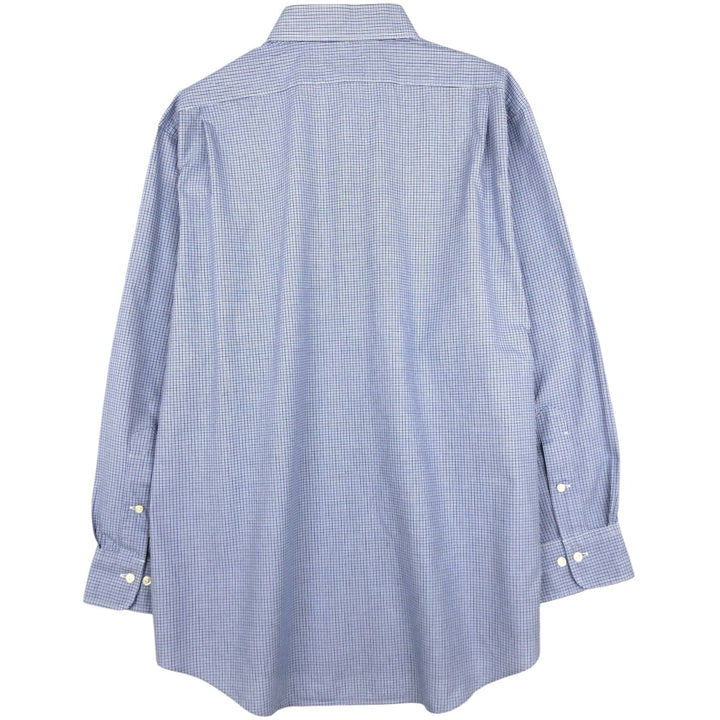 Ralph Lauren POLO by Ralph Lauren REGENT CUSTOM FIT Long-Sleeve Cotton Check Shirt, Men's Size XL (approx.) cotton blue type Vintage Second Hand