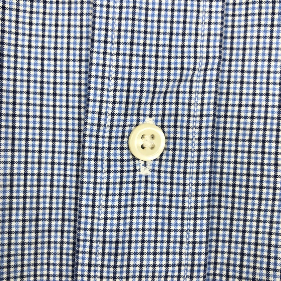 Ralph Lauren POLO by Ralph Lauren REGENT CUSTOM FIT Long-Sleeve Cotton Check Shirt, Men's Size XL (approx.) cotton blue type Vintage Second Hand