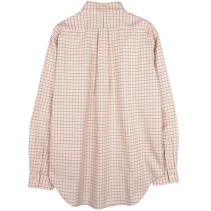 Ralph Lauren Classic Fit Long Sleeve Button Down Check Shirt Men's M cotton ivory Vintage Second Hand