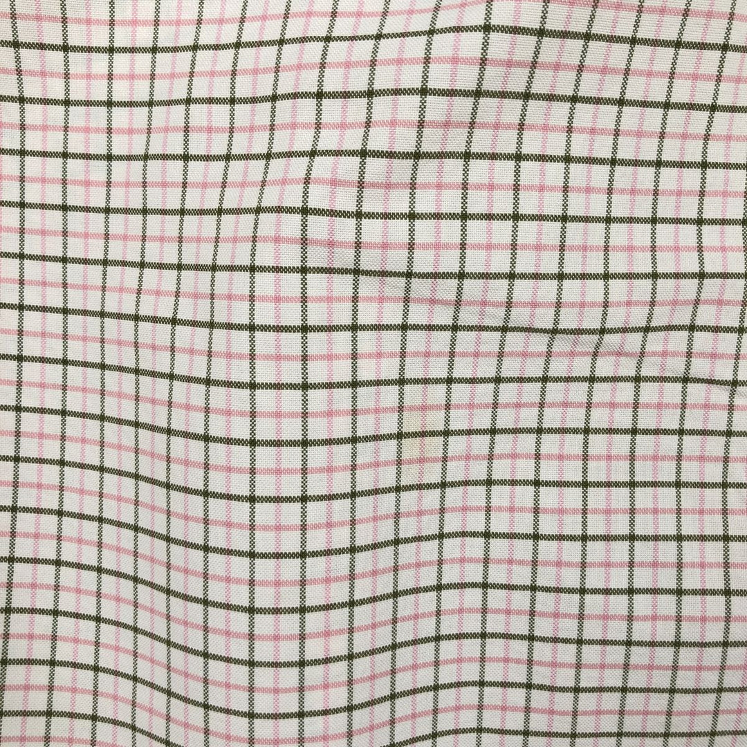 Ralph Lauren Classic Fit Long Sleeve Button Down Check Shirt Men's M cotton ivory Vintage Second Hand