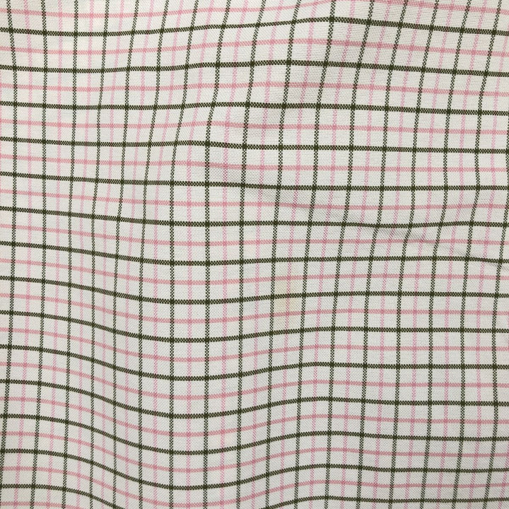 Ralph Lauren Classic Fit Long Sleeve Button Down Check Shirt Men's M cotton ivory Vintage Second Hand