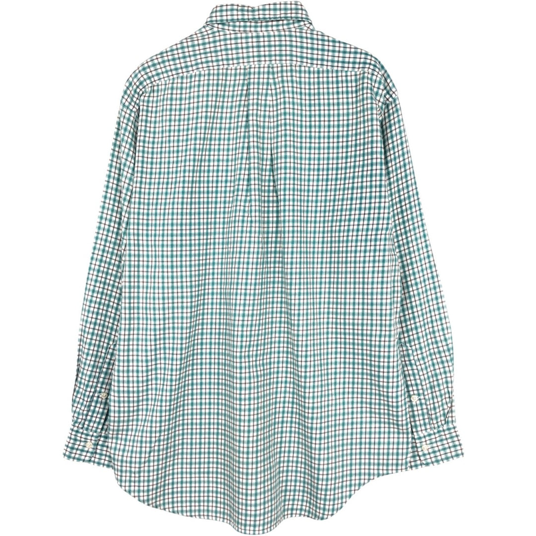 Ralph Lauren BLAIRE long sleeve button down check shirt, men's size M cotton Emerald green Vintage Second Hand