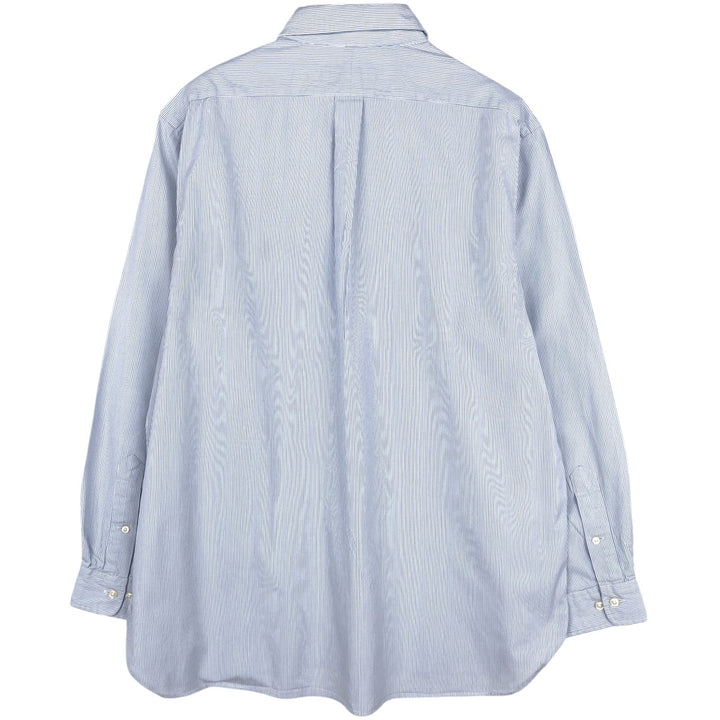 Ralph Lauren long sleeve button down striped shirt, men's XL size cotton Blue type light blue Vintage Second Hand