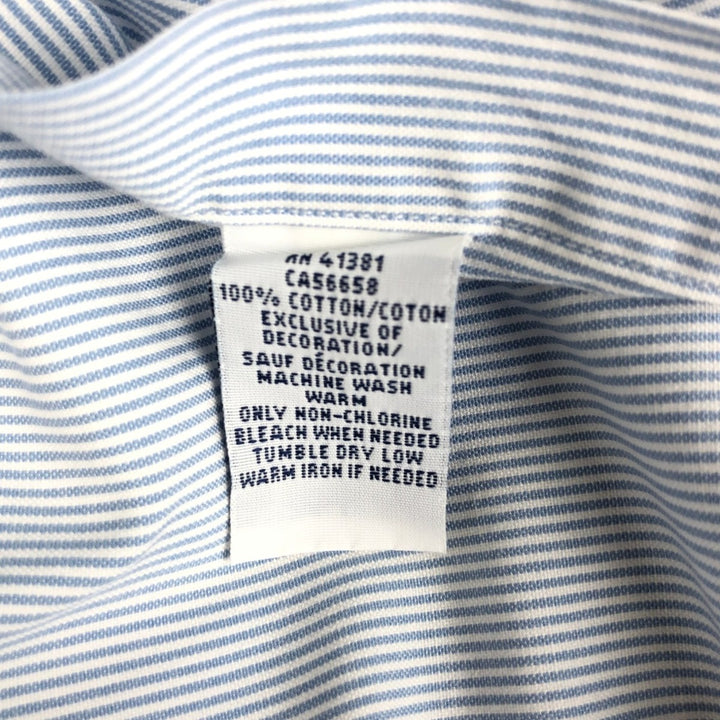 Ralph Lauren long sleeve button down striped shirt, men's XL size cotton Blue type light blue Vintage Second Hand