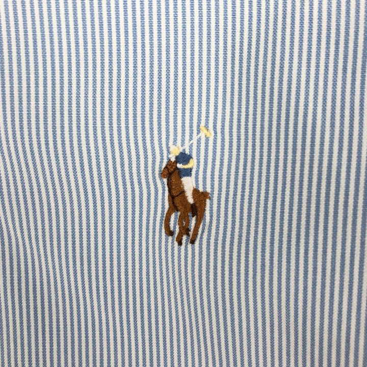 Ralph Lauren long sleeve button down striped shirt, men's XL size cotton Blue type light blue Vintage Second Hand