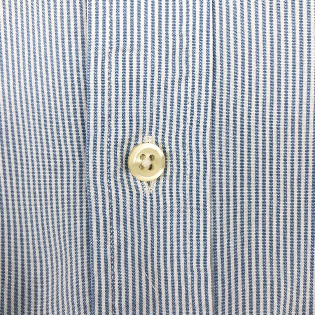 Ralph Lauren long sleeve button down striped shirt, men's XL size cotton Blue type light blue Vintage Second Hand