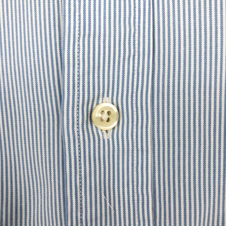 Ralph Lauren long sleeve button down striped shirt, men's XL size cotton Blue type light blue Vintage Second Hand