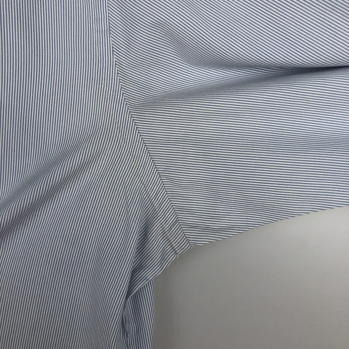 Ralph Lauren long sleeve button down striped shirt, men's XL size cotton Blue type light blue Vintage Second Hand